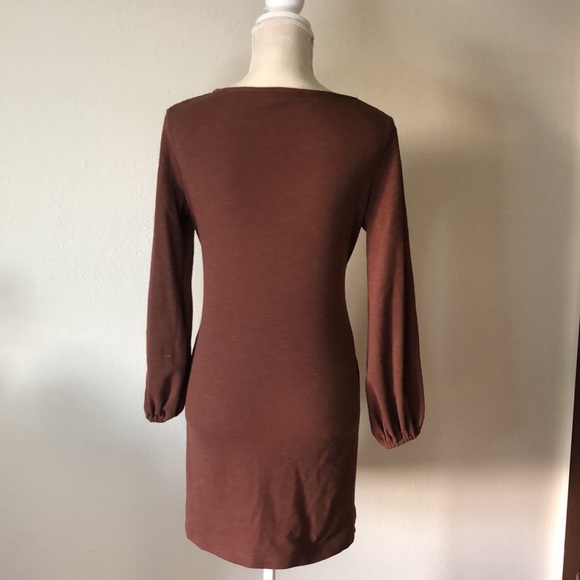 Cute brown dress with wrap detail in front - Picture 5 of 6